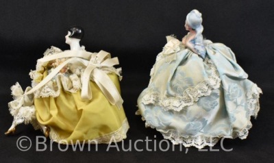 (4) Porcelain half doll pin cushions - 8