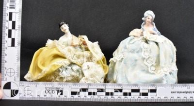 (4) Porcelain half doll pin cushions - 11