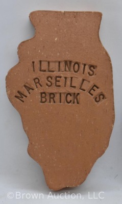 (2) Marseilles Brick tiles - shapes of U.S. and state of Illinois - 2