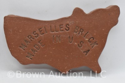 (2) Marseilles Brick tiles - shapes of U.S. and state of Illinois - 3