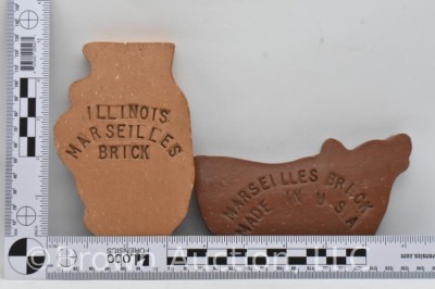 (2) Marseilles Brick tiles - shapes of U.S. and state of Illinois - 6