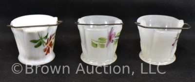 (5) Miniature coat buckets: slag glass, milk glass - 6