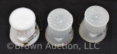 (5) Miniature coat buckets: slag glass, milk glass - 8