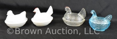 (4) Hen on nest dishes - various colors