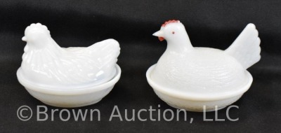 (4) Hen on nest dishes - various colors - 2