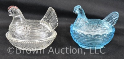 (4) Hen on nest dishes - various colors - 10