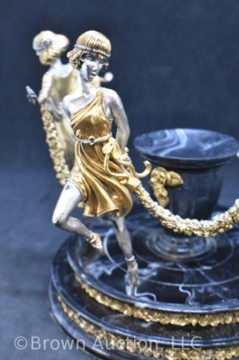 House of Erte LE Crystal Ball Object w/ 3 Art Deco women - 8