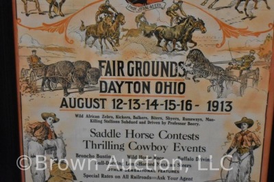 Dated 1913 advertising poster - "Monster Beery Exhibitions", Dayton, OH Fairgrounds - 7