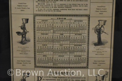 1907 advertising calendar - DeLaval Cream Separator (missing calendar), glass back - 10