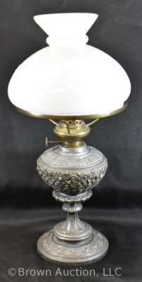 Embossed metal kerosene lamp w/ Kaestner and Toebelmann Erfurt burner - 3