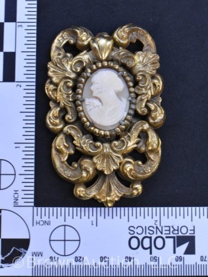 (2) Cameo pcs: clasp and necklace, both w/ ornate framework - 4