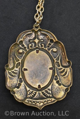 (2) Cameo pcs: clasp and necklace, both w/ ornate framework - 7