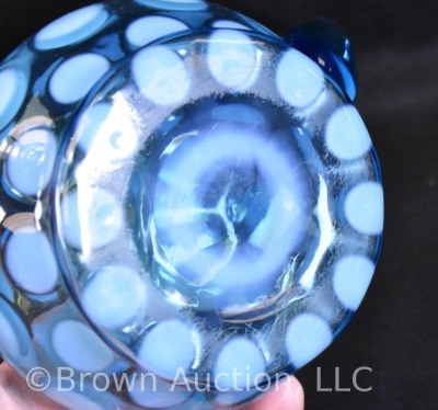 Blue opalescent Coin Dot finger hold kerosene lamp - 7