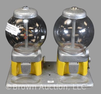 Twin Abbey 5 cent Cholorphyll gumball machine on dbl. tray