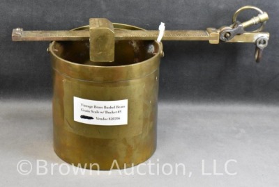 Brass bushel beam grain scale w/ bucket, #5 - 2