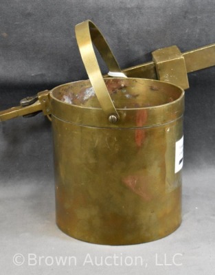 Brass bushel beam grain scale w/ bucket, #5 - 3