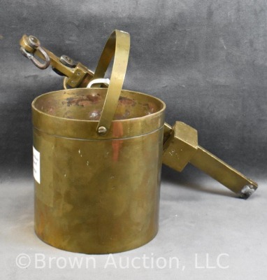 Brass bushel beam grain scale w/ bucket, #5 - 5