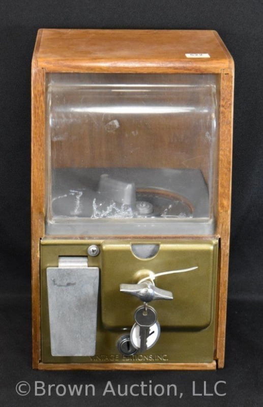 Wood vending machine w/ duck image on both sides, Vintage Editions, Inc. - w/ key