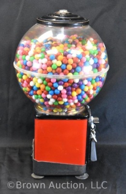 1 cent peanut/ gumball machine - w/ key - 4