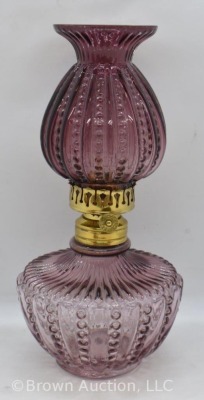 Amethyst beaded ribs miniature oil lamp - 2