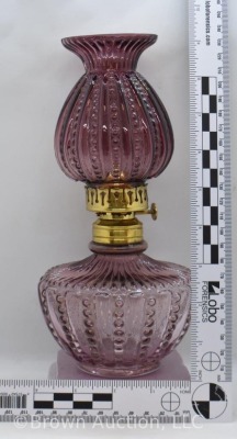 Amethyst beaded ribs miniature oil lamp - 8