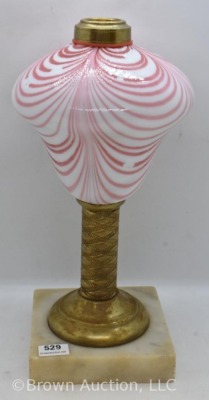 Art Glass kerosene lamp stand, pulled loops design