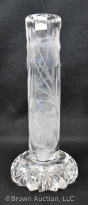 American Brilliant Cut Glass 7.5"h bud vase w/ dome base - 3