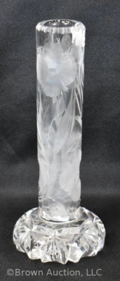 American Brilliant Cut Glass 7.5"h bud vase w/ dome base - 4