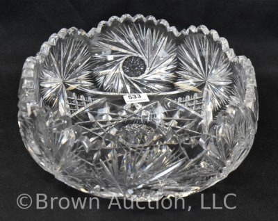 American Brilliant Cut Glass bowl, 7"d x 3"h - 3