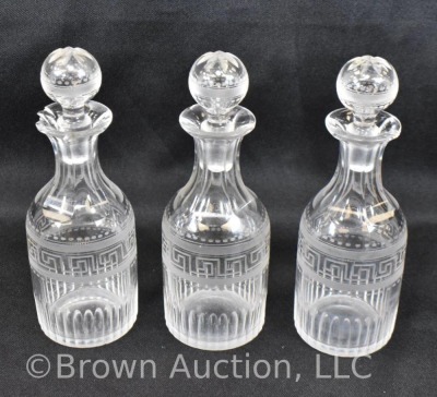 5 pc. castor set (bottles all match), holder sits atop a silverplate scalloped and ftd. plateau - 19