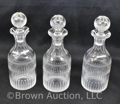 5 pc. castor set (bottles all match), holder sits atop a silverplate scalloped and ftd. plateau - 21