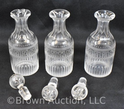 5 pc. castor set (bottles all match), holder sits atop a silverplate scalloped and ftd. plateau - 23