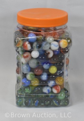 Large jar of mixed marbles - 3