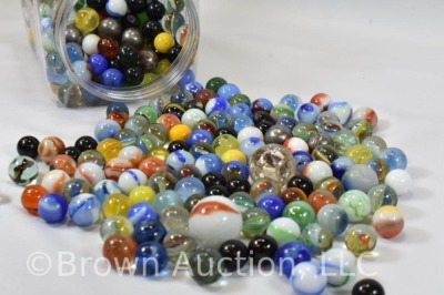 Large jar of mixed marbles - 6