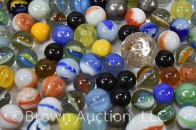 Large jar of mixed marbles - 7