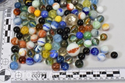 Large jar of mixed marbles - 8