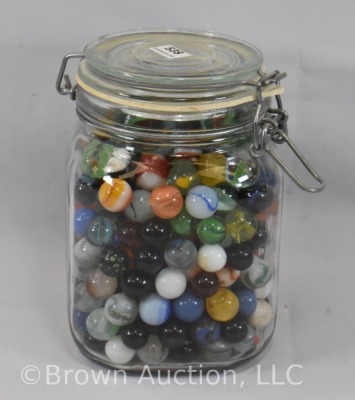 Large jar of mixed marbles - 2