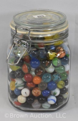 Large jar of mixed marbles - 3