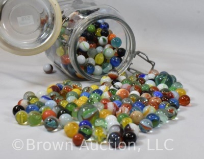 Large jar of mixed marbles - 5