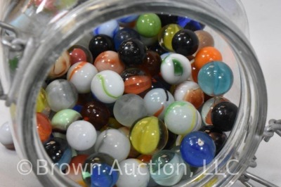 Large jar of mixed marbles - 8