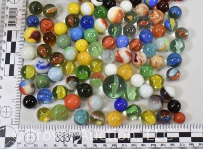 Large jar of mixed marbles - 9