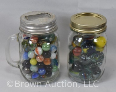 (2) Small jars of mixed marbles - 4