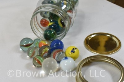 (2) Small jars of mixed marbles - 9