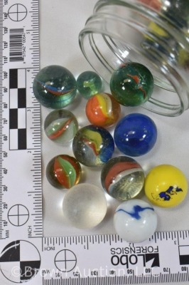 (2) Small jars of mixed marbles - 11