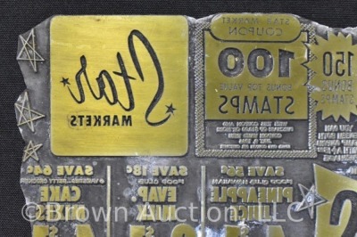 (2) Engraved metal plates - grocery store prices - 5