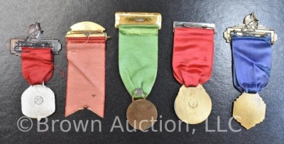 (5) Delegate medals and ribbons dated 1919, 25, 28, 31 and 36 - 8