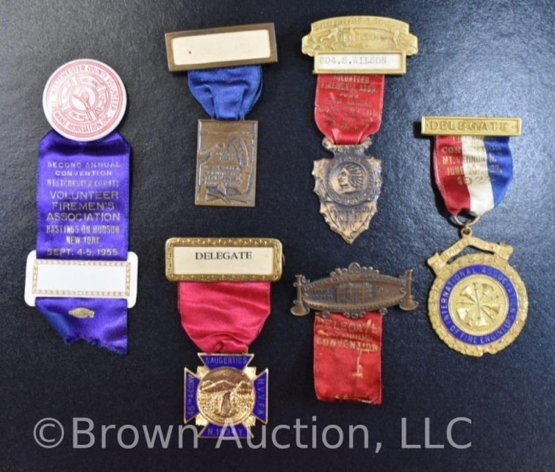 (6) Delegate medals and ribbons dated 1919, 22, 24, etc.