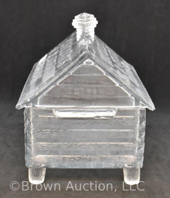 (2) Lutted's S.P. Cough Drops glass log cabin container - 12