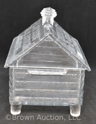 (2) Lutted's S.P. Cough Drops glass log cabin container - 14