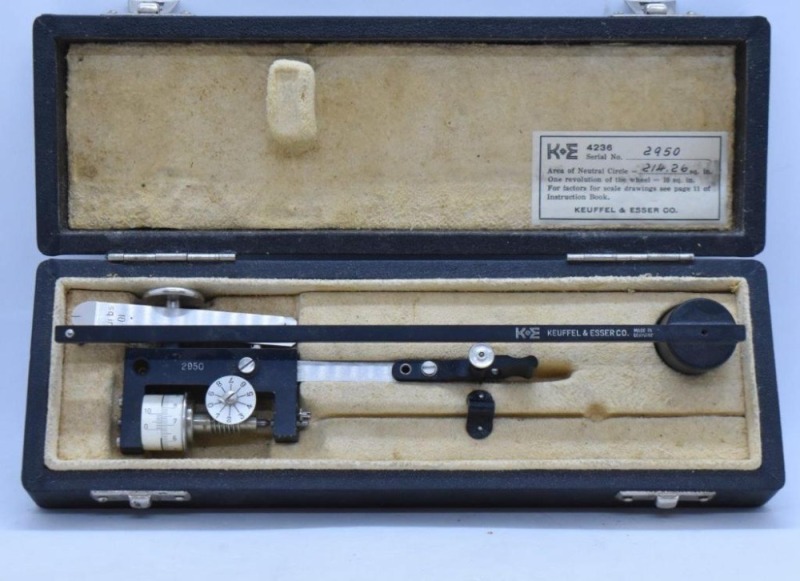 Keuffel and Esser Co. Planimeter No. 4236 drafting tool in original case